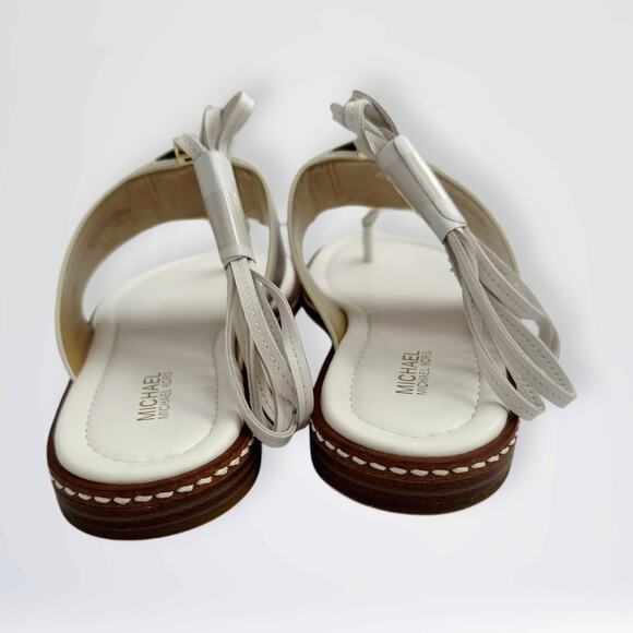 Michael Michael Kors White Marlon Leather Lace-Up Sandal - Picture 8 of 12